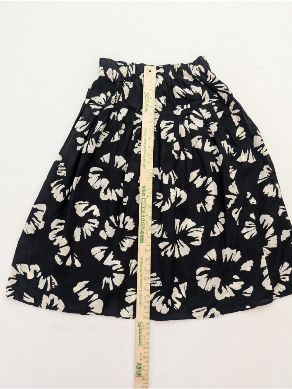 California Krush Vintage 80s 90s Women's Midi Maxi Skirt Black Floral Size M - Picture 7 of 10